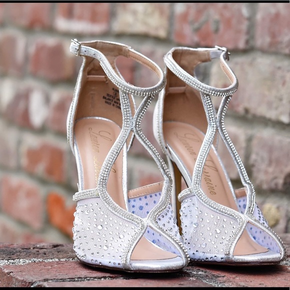 Bridal wedding or Prom ankle strap stilettos Rhinestone - Picture 3 of 8